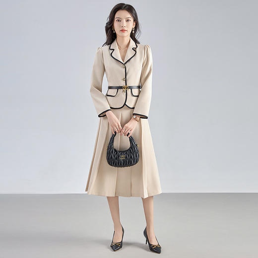 【高货wl】全新升级【铂金会员367/天猫499/差价132】(03555) 洛诗琳时尚减龄套装女秋季百搭修身短外套半身裙子两件套 商品图0