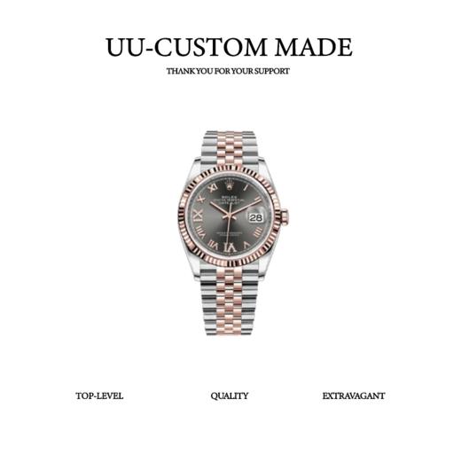 【劳力士日志型系列】 自动机械机芯 100米防水 男女同款 瑞表 36mm 灰色表盘 蚝式钢表壳 蚝式钢表带（XL） 商品图0