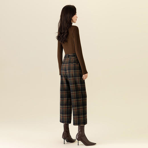 【高货xg】全新升级【铂金会员174/天猫229/差价55】(13618) 洛诗琳秋冬新款高腰阔腿垂感羊毛呢休闲直筒加厚格子裤 商品图4
