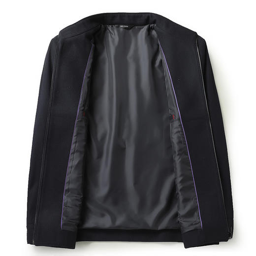 【绵羊毛】【新款DWP】大依优型品质绵羊毛呢大衣立领外套商务夹克男宽松加肥加大码上衣胖子正装休闲 商品图4