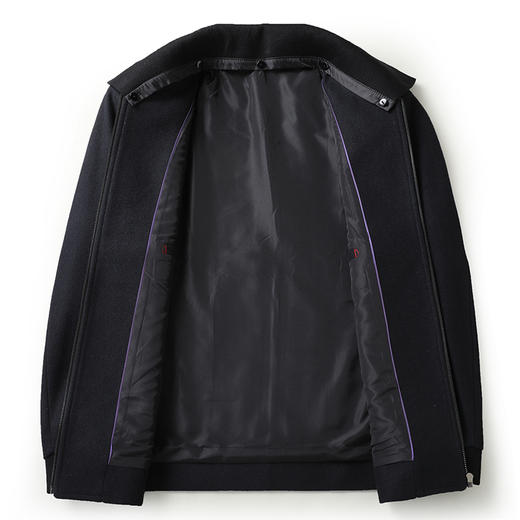 【领子可拆卸】【绵羊毛】【新款DWP】大依优型品质翻领绵羊毛呢大衣外套棒球领商务夹克男宽松加肥加大码上衣胖子休闲 商品图3