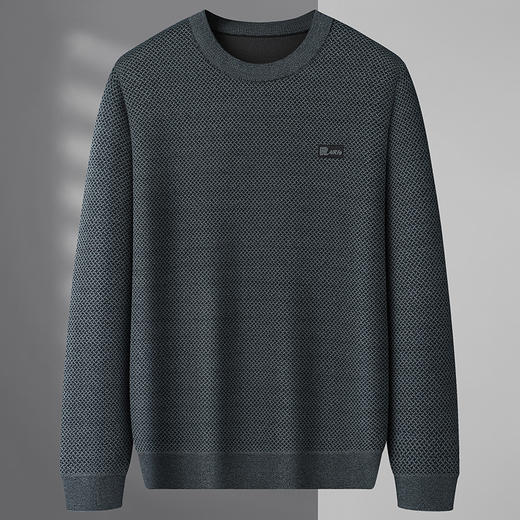 【加绒】【新款DWP】大依优型大码加绒卫衣圆领长袖加肥加大休闲运动上衣男打底衫胖子 商品图1