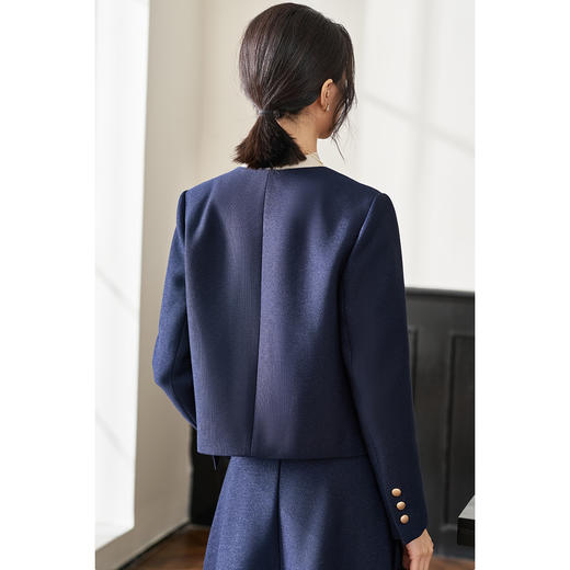 剩L/XL 【千金外套】米思阳2026春季新款名媛风小香风外套 复古显白蓝色 优雅时尚短外套 商品图2