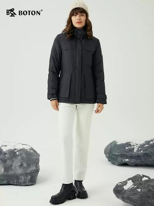 波顿秋冬女士高端黑色短羽绒服美式休闲大码品牌女士LC735522 商品图3