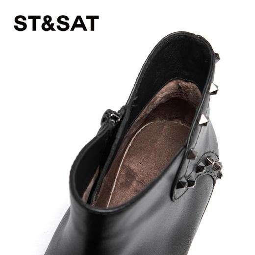 星期六铆钉钻饰摩登粗跟短靴SSC4116424 商品图8