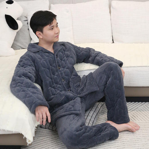 【199元1套】秋冬男士夹棉家居服开衫套装-2243240 商品图0