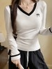 <曾小咸推荐>  蝴蝶结刺绣V领打底衫 日常99/件 活动价79！！ 商品缩略图2