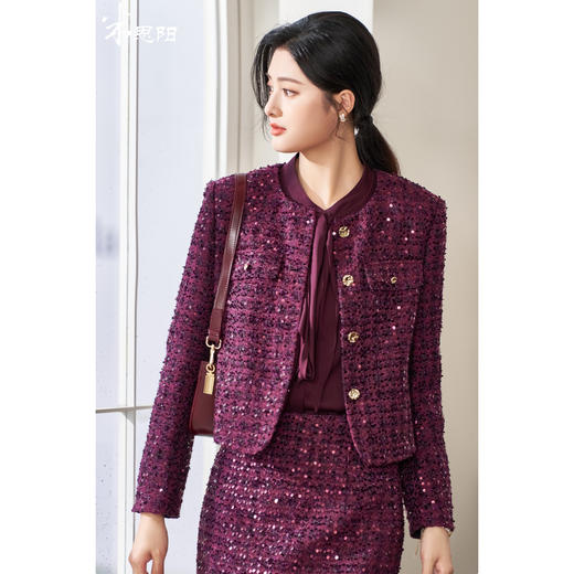 【浮光跃金小香外套】米思阳2026春季新款轻奢重工名媛风外套经典时尚气质小香风外套4075 商品图0