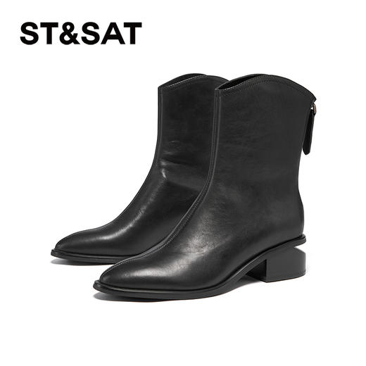 星期六时髦英伦风镂空粗跟时装短靴SSC41161TE 商品图6