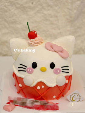 #三丽鸥sanrio #立体HelloKitty #凯蒂猫 忌廉蛋糕（默认自提，收费配送请联系客服）