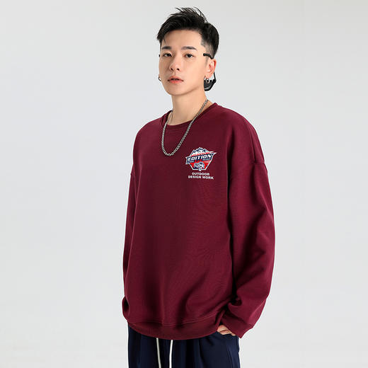 自由基地秋冬新品途乐越野车设计图案落肩宽松抓绒卫衣多色套头衫 NMT-2187 商品图1