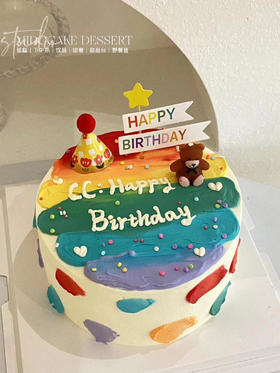 彩色晕染缤纷蛋糕