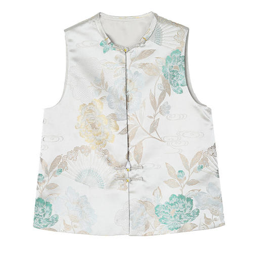 仿真丝提花新中式马甲背心K-353H9586 商品图4
