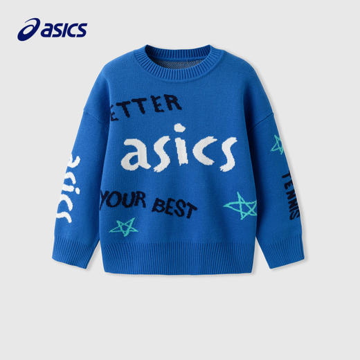 【商场同款】Asics/亚瑟士童装秋冬圆领毛衣24年新款保暖内搭运动 商品图1
