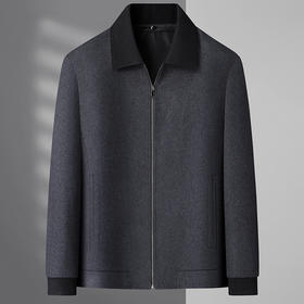 【领子可拆卸】【绵羊毛】【新款DWP】大依优型品质翻领绵羊毛呢大衣外套棒球领商务夹克男宽松加肥加大码上衣胖子休闲
