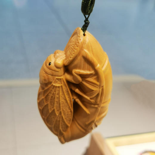 知足常乐/一鸣惊人°黄杨挂件 商品图3