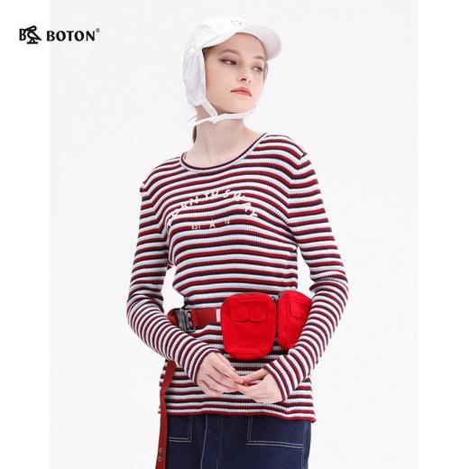 波顿女士圆领条纹套头毛衣LU097319 商品图3
