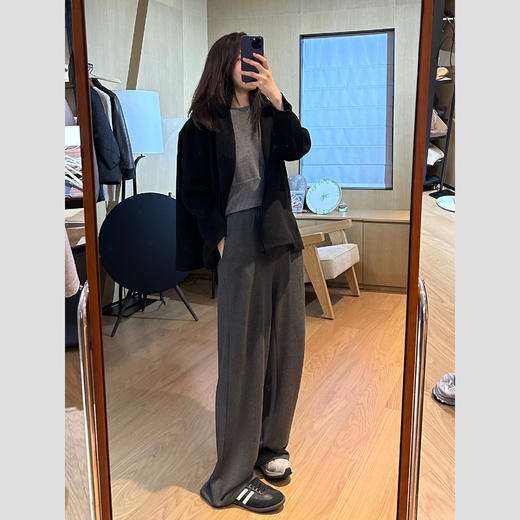 ROMI STUDIO“松弛随性" 休闲舒适混纺高腰直筒垂感卫裤 23AWK569 商品图0