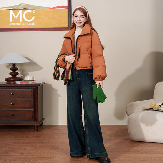 立领拉链设计短款羽绒服-8307Y4242548 商品图2