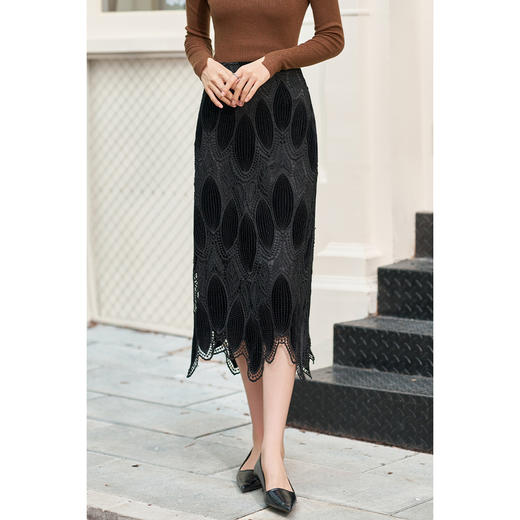 剩S 【花影刺绣蕾丝半裙】米思阳2026春季新款镂空刺绣设计感半身裙小众百搭气质裙子女4077 商品图1