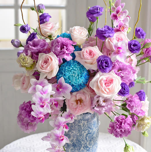《紫气东来》牡丹菊藏宝图紫色桔梗新年插花 商品图8