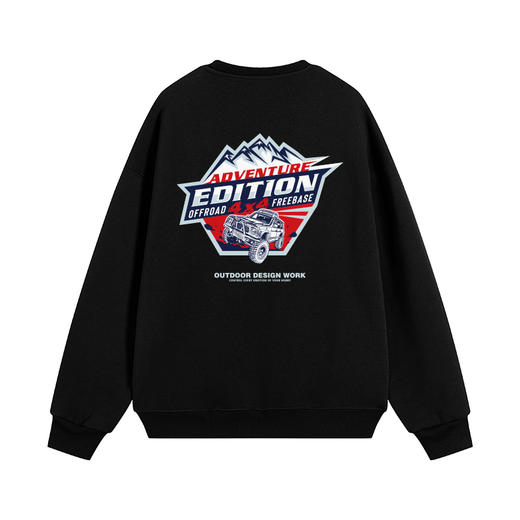 自由基地秋冬新品途乐越野车设计图案落肩宽松抓绒卫衣多色套头衫 NMT-2187 商品图3