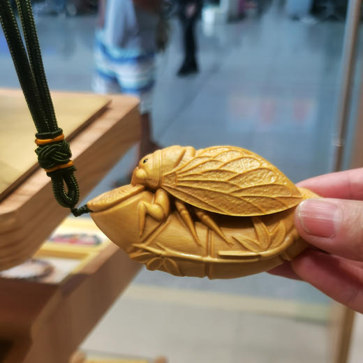 知足常乐/一鸣惊人°黄杨挂件 商品图0