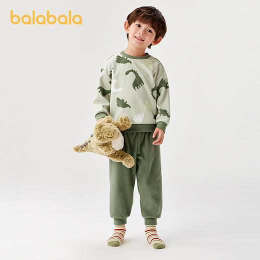 巴拉巴拉童装儿童套装冬季加厚摇粒绒小童家居服宝宝睡衣萌趣外出 商品图1