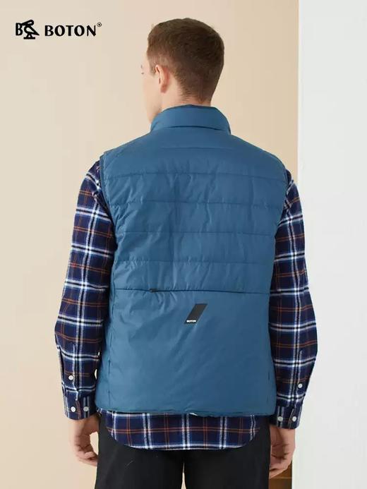波顿秋冬季高端男士蓝色羽绒马甲保暖坎肩上衣MC810522 商品图2