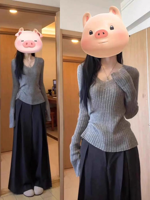 V领马海毛打底 商品图0