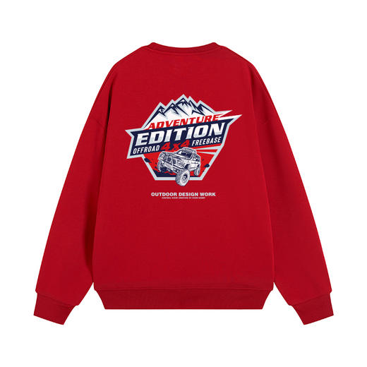 自由基地秋冬新品途乐越野车设计图案落肩宽松抓绒卫衣多色套头衫 NMT-2187 商品图7