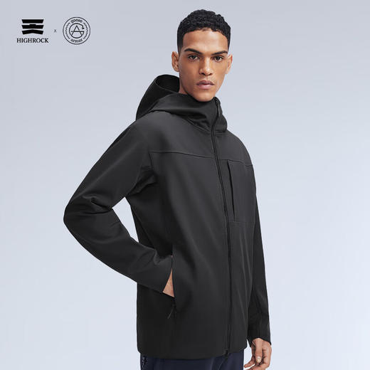 天石鹅铠甲秋冬季加绒软壳衣男士连帽长袖弹力舒适户外防风外套G625 加绒款 商品图6