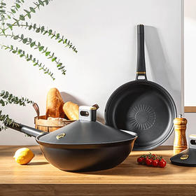 【小家电】Revere 宫宴系列30cm不粘炒锅铝合金不粘锅少油烟烹饪锅具不挑灶具WS-GT30C/YK HF