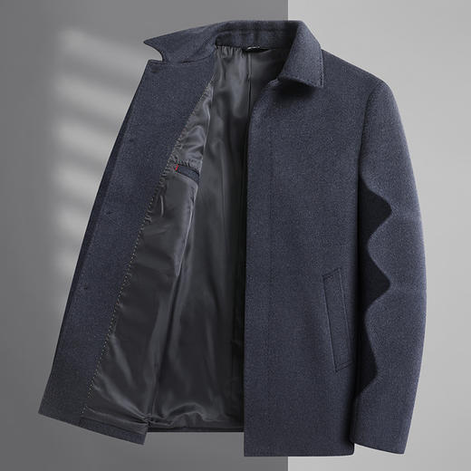 【羊毛】【新款DWP】大依优型品质羊毛呢大衣外套商务夹克男宽松加肥加大码上衣胖子正装休闲 商品图3