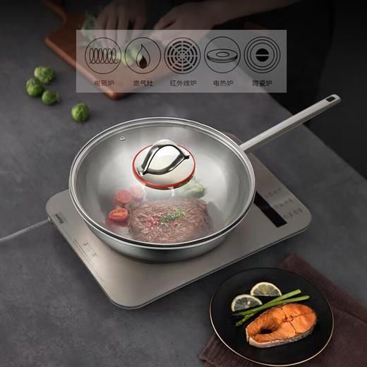 【小家电】Revere不锈钢炒锅30cm少油烟无涂层 物理不粘 不挑炉灶RWU-B1130/YK HF 商品图2