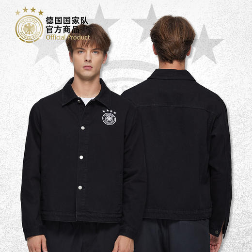 【官方正版】德国国家队 | 黑白队徽款翻领夹克外套休闲运动服 商品图0