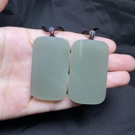 和田玉无事牌吊坠约27*47mm