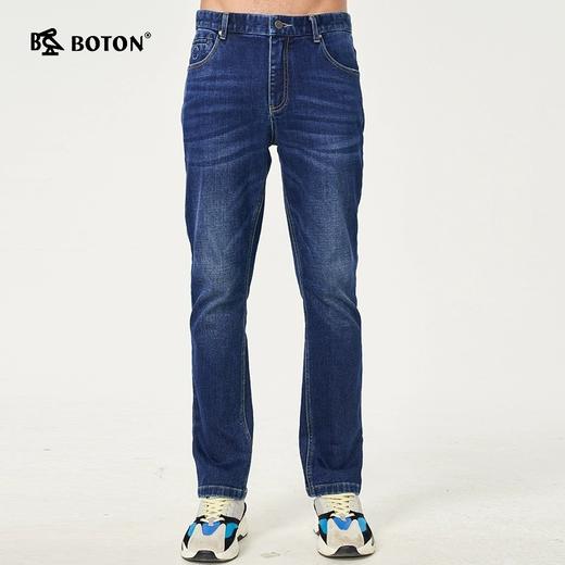 波顿秋冬季浅蓝色牛仔裤直筒修身高端品牌加绒保暖长裤子ME727320 商品图1