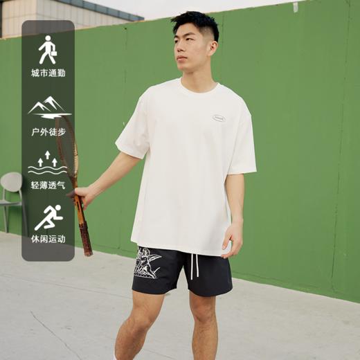 2024祈愿天使印花主题弹力轻薄运动休闲四五分篮球短裤男 商品图4