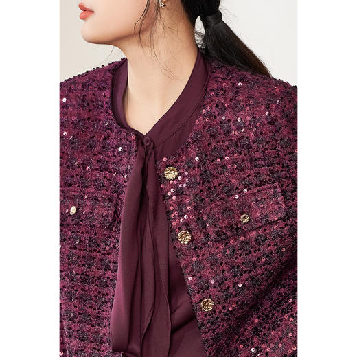 【浮光跃金小香外套】米思阳2026春季新款轻奢重工名媛风外套经典时尚气质小香风外套4075 商品图4