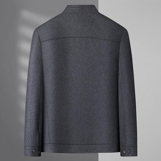 【绵羊毛】【新款DWP】大依优型品质绵羊毛呢大衣立领外套商务夹克男宽松加肥加大码上衣胖子正装休闲 商品图2