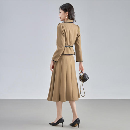 【高货wl】全新升级【铂金会员367/天猫499/差价132】(03555) 洛诗琳时尚减龄套装女秋季百搭修身短外套半身裙子两件套 商品图4