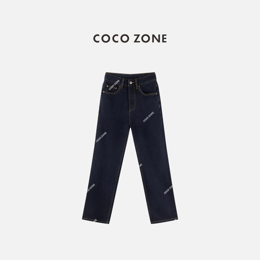 COCO ZONE 复古水洗百搭女牛仔裤简约休闲直筒裤CC1C1999 商品图0
