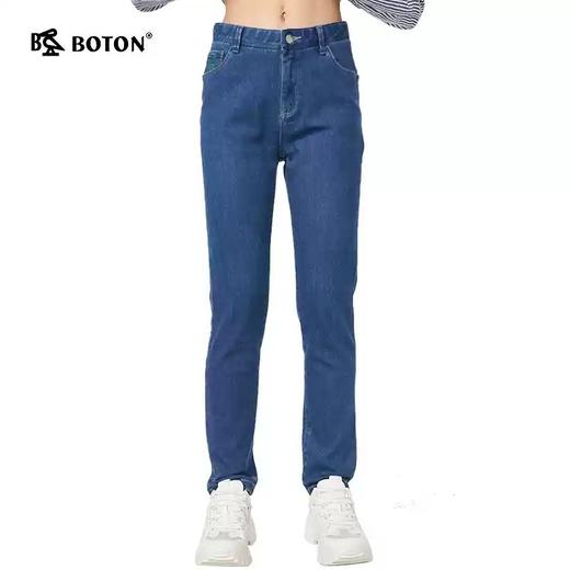 波顿浅蓝色牛仔裤女春秋季窄脚修身显瘦百搭小脚长裤子LE235320 商品图1
