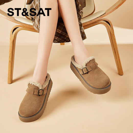 星期六加绒保暖一脚蹬厚底勃肯鞋SSC411DE4T 商品图5