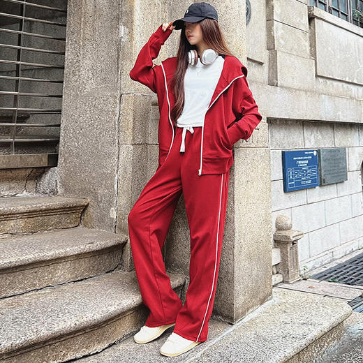 【顺丰包邮】99031 洛诗琳高定云朵肤感棉连帽外套休闲长裤两件套556 商品图2