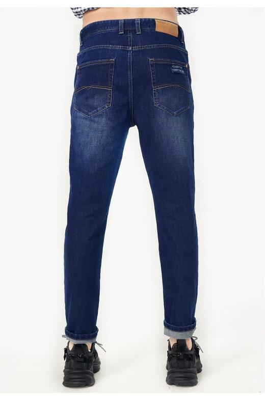 波顿秋冬季厚牛仔裤男士直筒修身高端品牌弹力小脚长裤子ME728320 商品图1