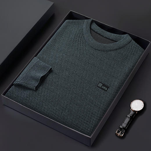 【加绒】【新款DWP】大依优型大码加绒卫衣圆领长袖加肥加大休闲运动上衣男打底衫胖子 商品图3