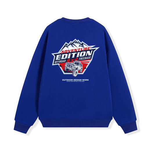 自由基地秋冬新品途乐越野车设计图案落肩宽松抓绒卫衣多色套头衫 NMT-2187 商品图9