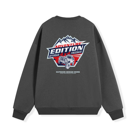 自由基地秋冬新品途乐越野车设计图案落肩宽松抓绒卫衣多色套头衫 NMT-2187 商品图5